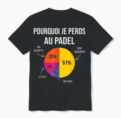 Why I Lose at Padel Padelist Pade Player Fans Humor Unisex T-Shirt - Black