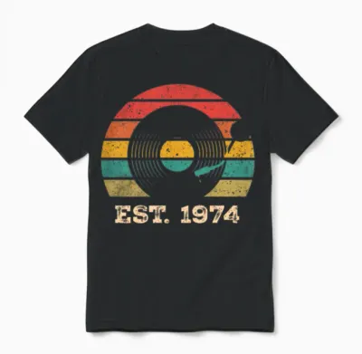1974 Vintage 50th Birthday Unisex T-Shirt - Black
