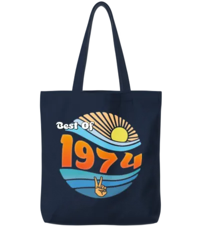 Timeless 1974 – Celebrating 51 Wonderful Years Tote Bags - Navy