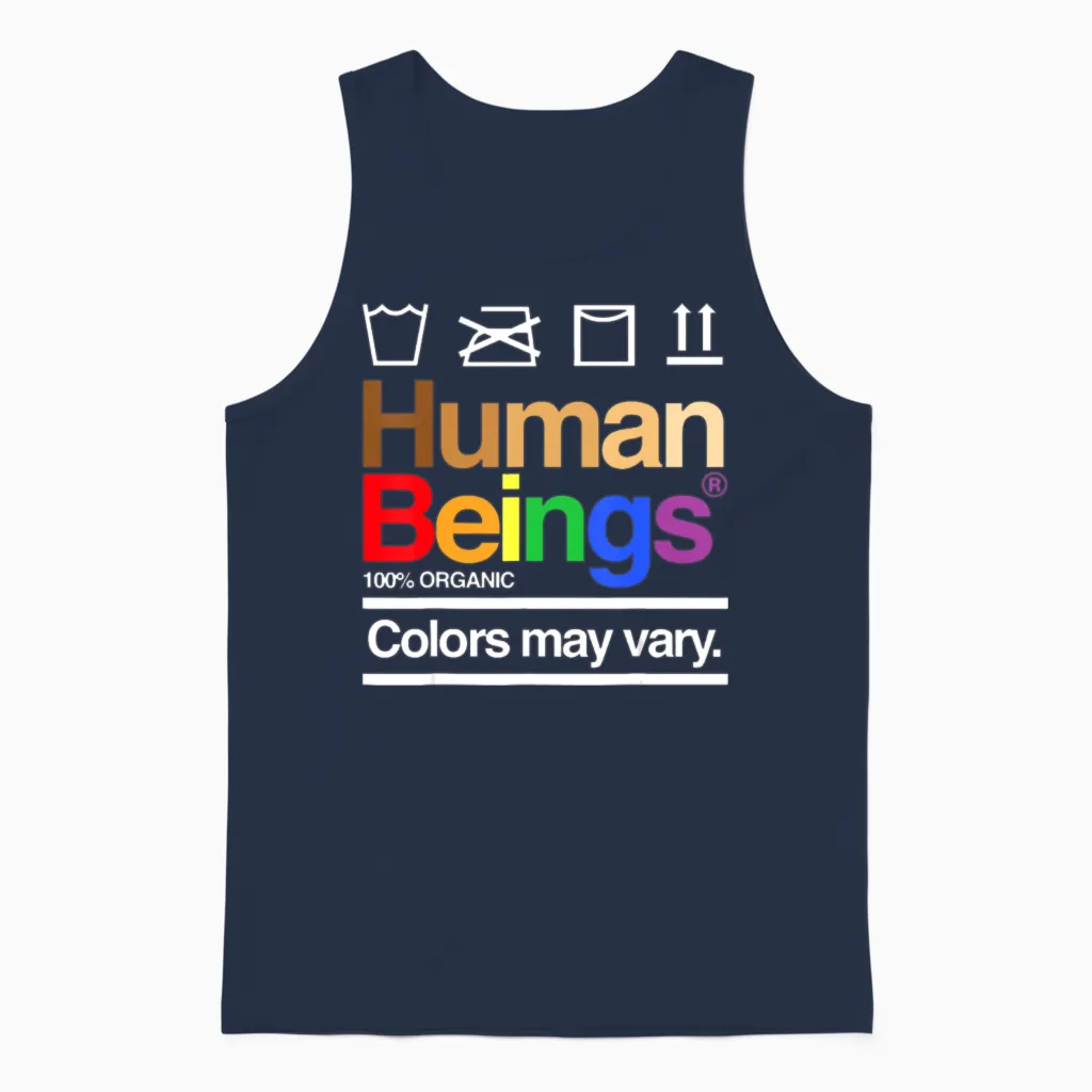 Human Beings 100 Organic Colors May Vary Unisex Tank Top in Navy
