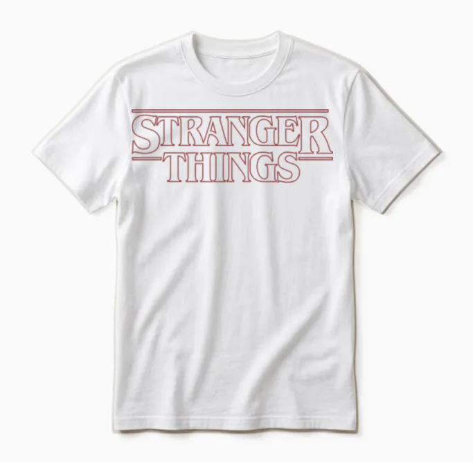 Netflix Stranger Things Outline Logo Unisex T-Shirt in White