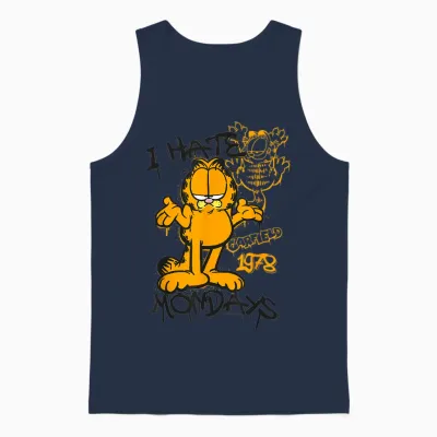 Garfield - I Hate Mondays Streetwear Unisex Tank Top - Navy