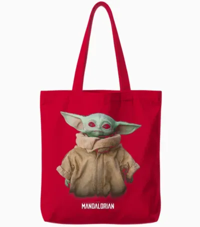 Star Wars Mandalorian Baby Yoda the Child Tote Bags - Red