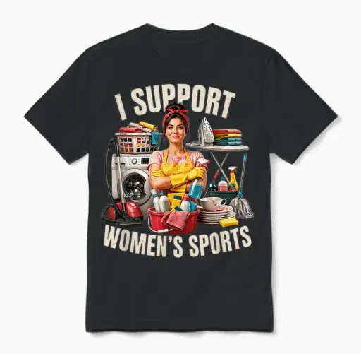 I Support Frauen Sport Humor Antifeminismus Backlash Zitat Unisex T-Shirt in Black
