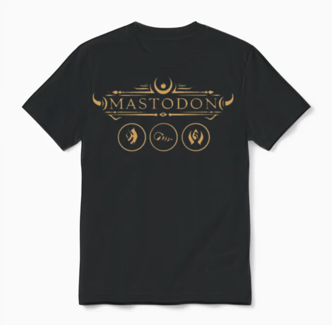 Myluxshirt Mastodon Merch Symbols Unisex T-Shirt in Black