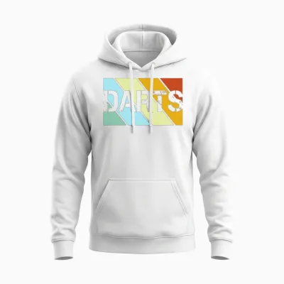 Darts Retro Unisex Hoodie - White