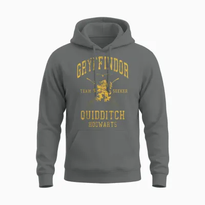 Kids Harry Potter Gryffindor Team Seeker Text Unisex Hoodie - Graphite Heather