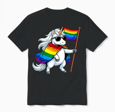 Einhorn-Lgbtq-Preismonat Unisex T-Shirt - Black