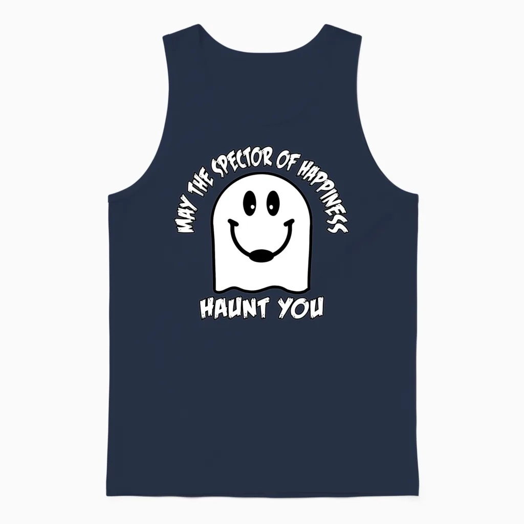 The Spector of Happiness Retro Unisex Tank Top - Navy