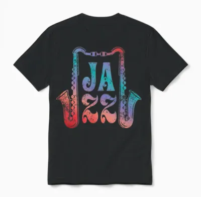 Jazz Retro Saxophone Unisex T-Shirt - Black