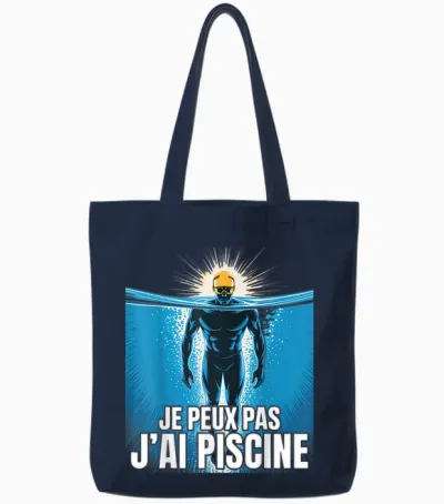 Je Peux Pas J'ai Piscine Funny Gift Tote Bags - Navy