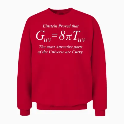 Einstein Field Equation (humor, White for Dark Unisex Sweatshirt - Red