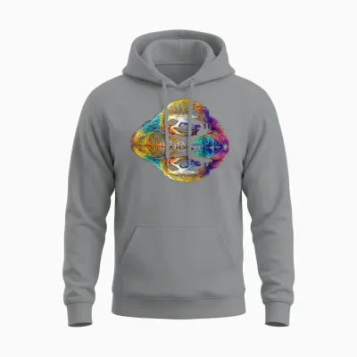 Faultier Abstrakt Niedlich Tier Bunte Kunst Grafik Faultier Unisex Hoodie - Sport Grey