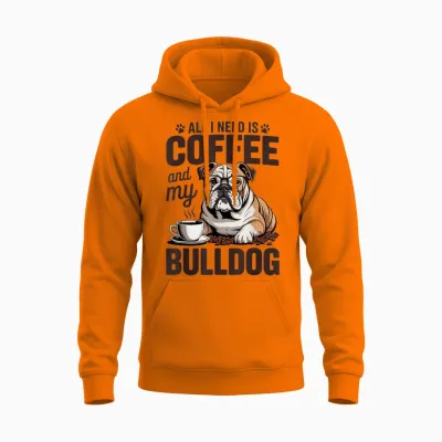Chien Bouledogue Anglais Unisex Hoodie - Safety Orange