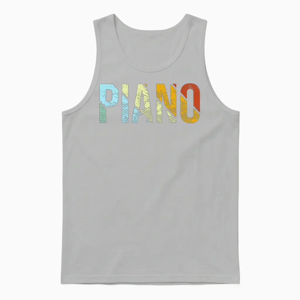 Piano Retro - & Keys Unisex Tank Top in Ash