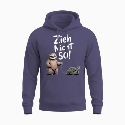 Faultier Schildkröte Humor Spruch Zieh Nicht So Unisex Hoodie - Heather Sport Dark Navy