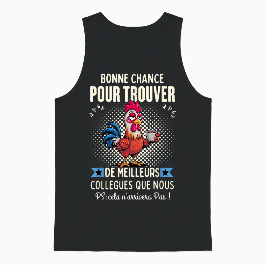 Cadeau Départ Collègue Travail Humour Nouveau Travail 2026 Unisex Tank Top in Black