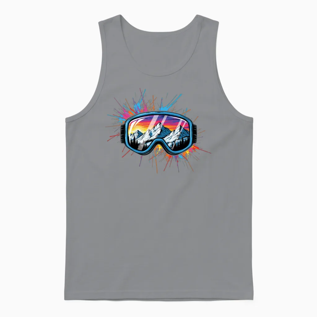 Ski Goggles Apres Ski Party Crew Snow Skiing Ski Unisex Tank Top in Sport Grey