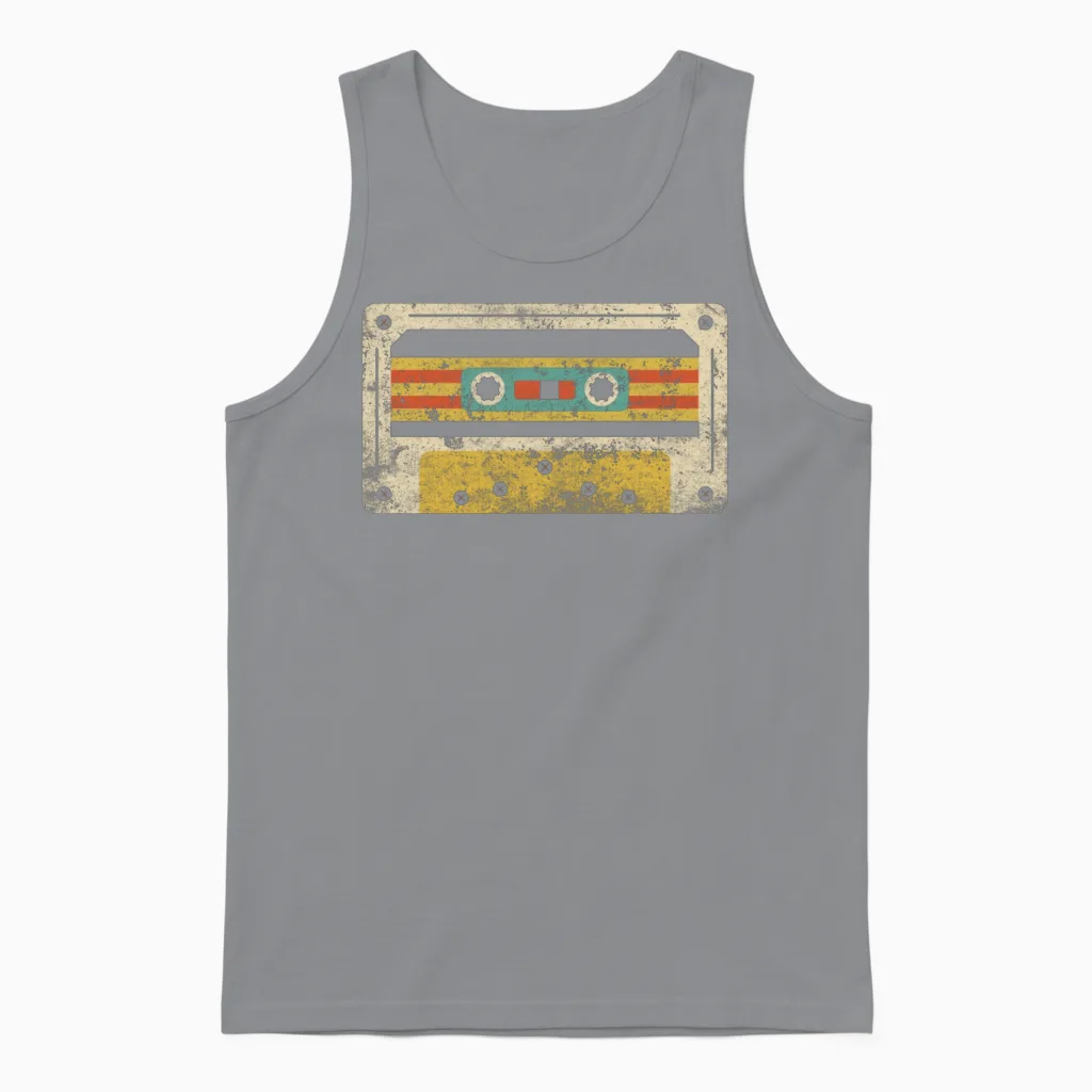 Retro Vintage Cassette Unisex Tank Top - Sport Grey