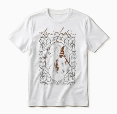 Photo Janis Joplin New Unisex T-Shirt - White