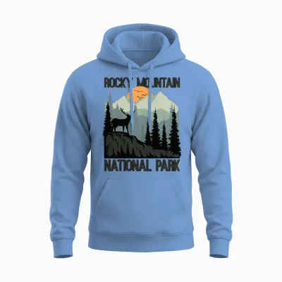 Rocky Mountain National Park Mountains Wilderness Unisex Hoodie - Carolina Blue