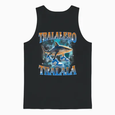 Tralero Tralala - Meme Brainrot Italian Unisex Tank Top - Black