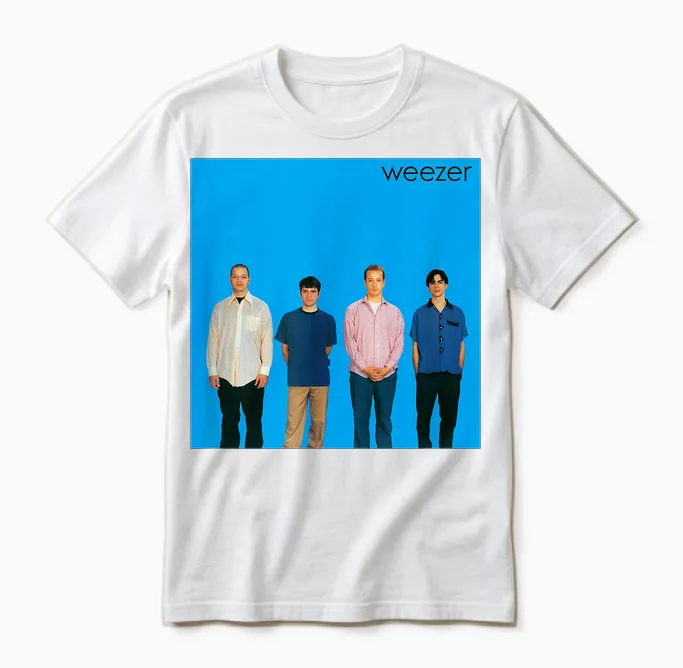 Weezer - Blue Album Cover Unisex T-Shirt in White