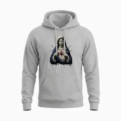 Mater Dolorosa Our Lady of Sorrows Jungfrau Maria Katholisch Langarmshirt Unisex Hoodie - Ash