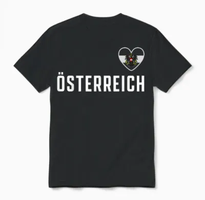 österreich Flagge Adler Fan Austria Wappen Patriotisches Unisex T-Shirt - Black