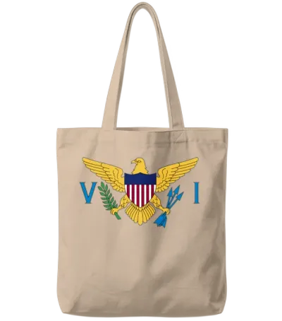 Flag of the United States Virgin Islands Tote Bags - Natural