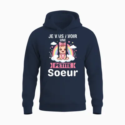 Enfant Annonce Grossesse - Bientôt Je Vais Avoir Une Petit Soeur Unisex Hoodie - Navy
