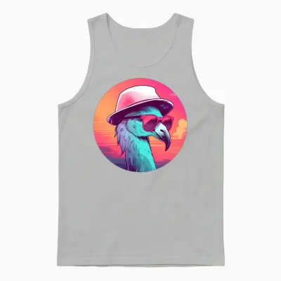 Style Flamingo Lovers Retro Unisex Tank Top - Ash