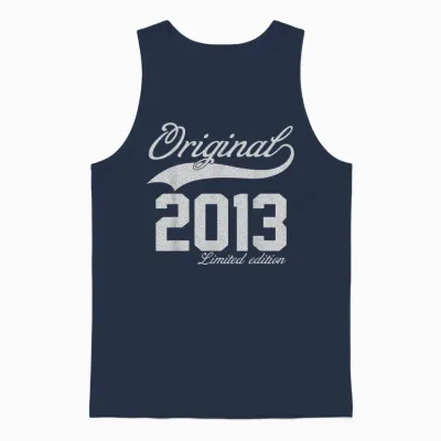 10 Years Vintage Original 2013 Limited Edition 10th Birthday T-Shirt, Black Unisex Tank Top - Navy