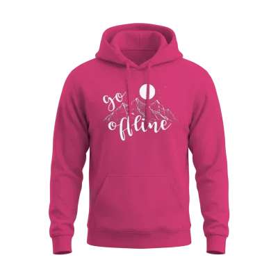 Go Offline Hiking Nature Unisex Hoodie - Heliconia
