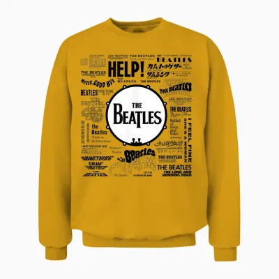 The Beatles - Beatles Singles World Art Unisex Sweatshirt - Gold