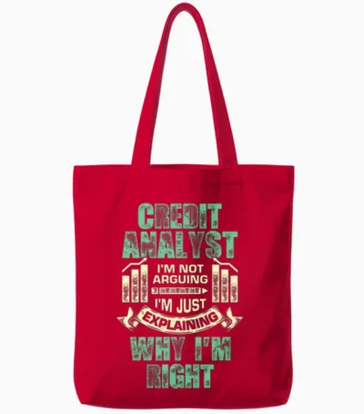 Funny Credit Analyst Gift Tote Bags - Red