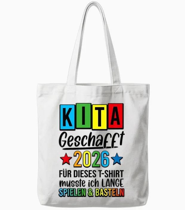 Kinder Kita Abgänger Geschafft Spielen Basteln Ade 2026 Tote Bags in White