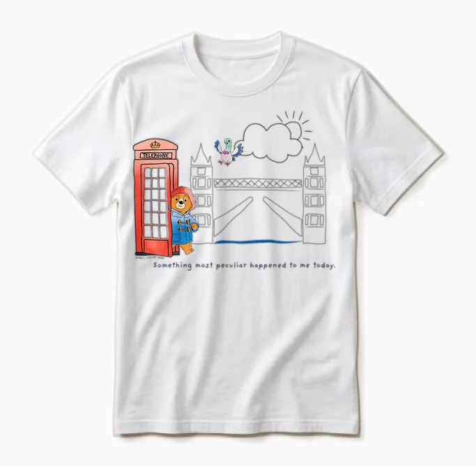 Paddington Young Bears Leitfaden Für Kinder Auf Der London Tower Bridge Unisex T-Shirt in White