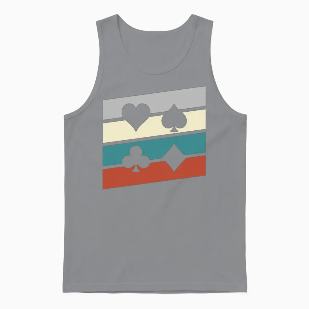 Poker Retro Unisex Tank Top in Sport Grey