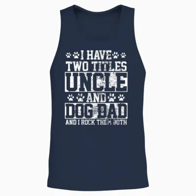 Dog Dad Uncle Unisex Tank Top - Navy