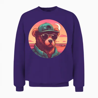 Style Bear Lovers Retro Unisex Sweatshirt - Purple