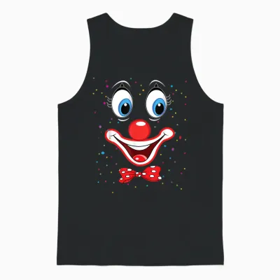 Clown Karneval Kostüm Clownskostüm Clowns Fancy Dress Unisex Tank Top - Black