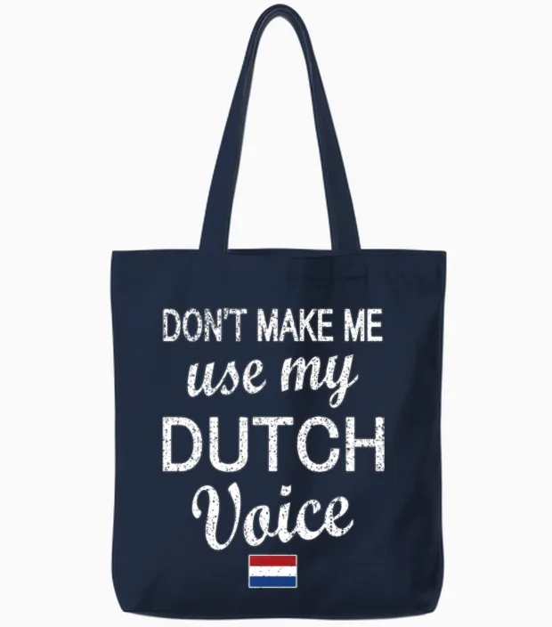 Proud Dutch Roots Netherlands Flag Dutch Heritage Tote Bags in Navy