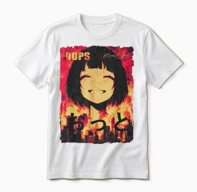 Japon Streetwear Cyberpunk Y2k Techwear Rétro Manga Anime Unisex T-Shirt - White