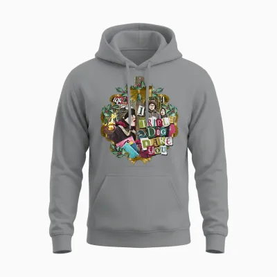 A Christmas Story I Triple Dog Dare You Collage Wreath Unisex Hoodie - Sport Grey