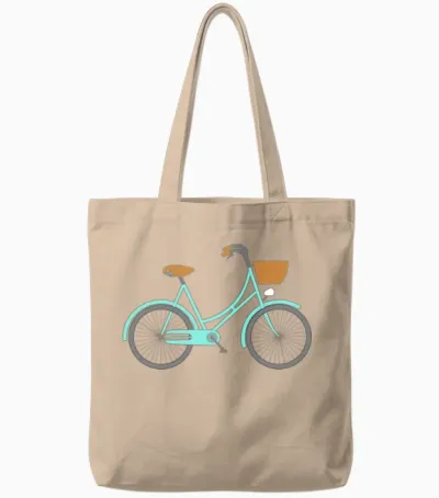 Bicycle Retro Tote Bags - Natural