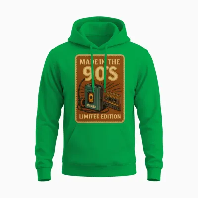 90’s Retro Stereo – Limited Edition Patch Unisex Hoodie - Irish Green