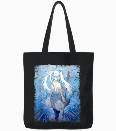 Frieren Name Shirt Anime Manga Video Game Men Women Tote Bags - Black