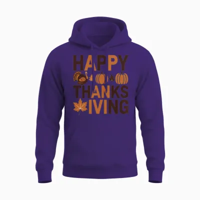 Happy Thanksgiving Unisex Hoodie - Purple