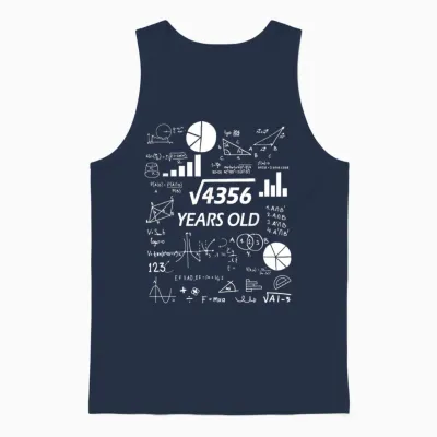 66 Anniversaire Math Carré Racine Unisex Tank Top - Navy